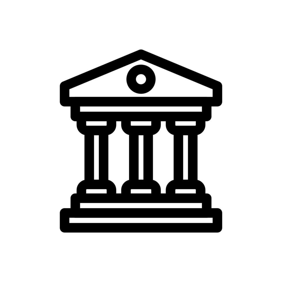 Bank Icon Line Style Finance Simple Design Perfect Illustrations. vector
