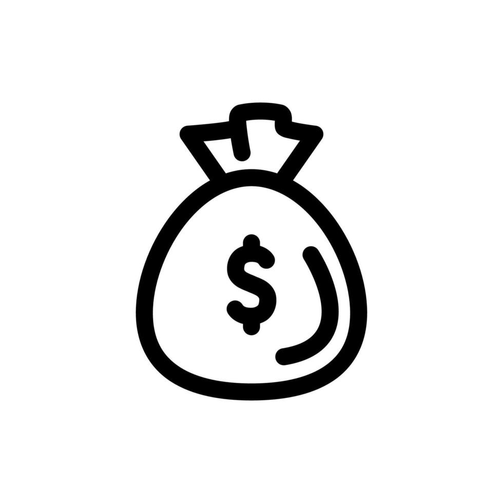 Coins Bag Icon Line Style Finance Simple Design Perfect Illustrations. vector