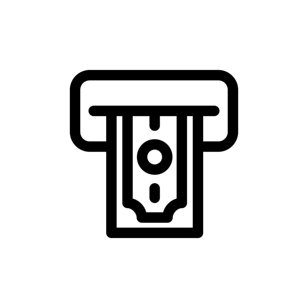 Cash Withdrawal Icon Line Style Finance Simple Design Perfect Illustrations. vector