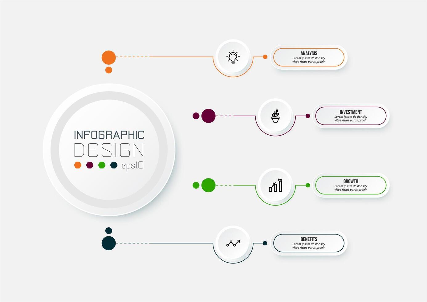 Circle diagram infographic template vector