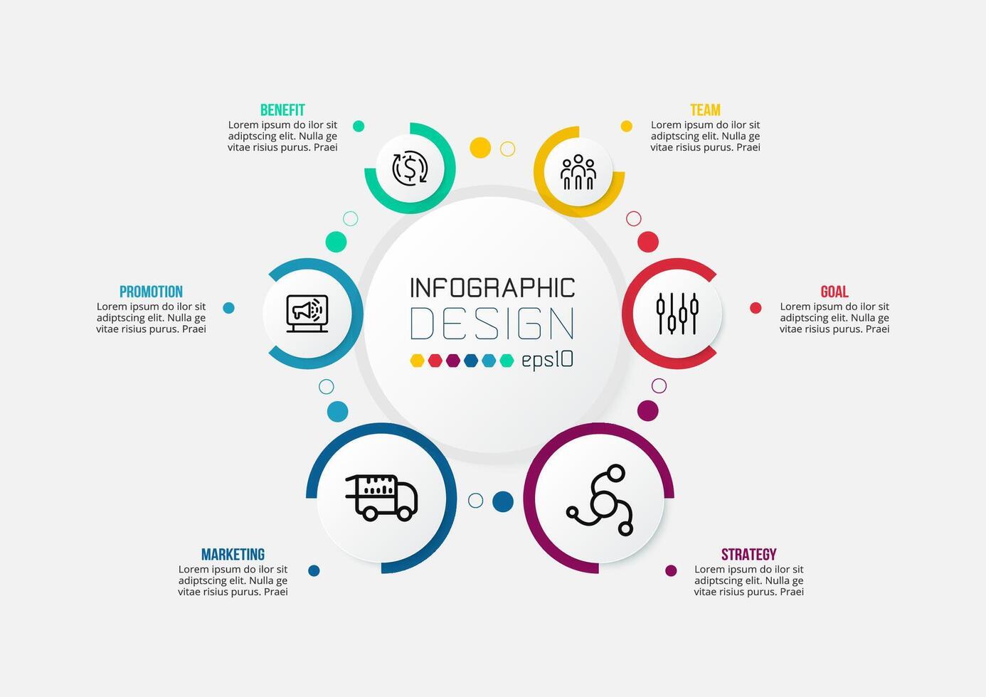 Diagram template for presentation organization vector