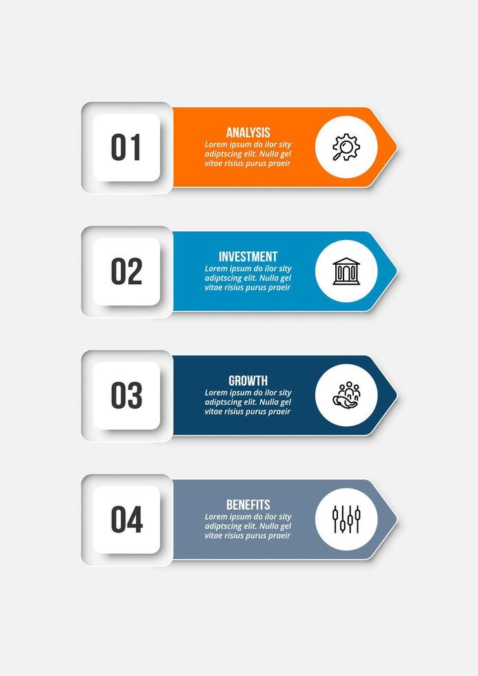 Workflow for business infographic. vector