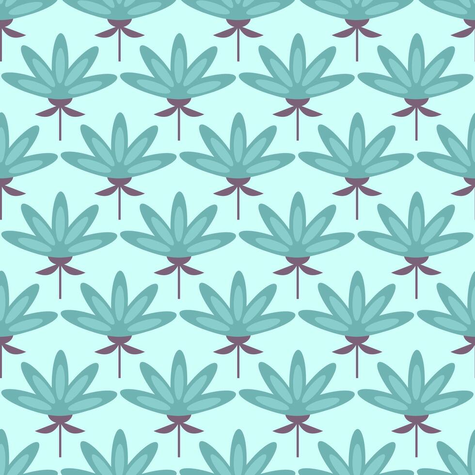 Modern smooth geometric abstract buttercups in a folk Scandinavian style. Minimalistic ornament Pastel Blue background vector