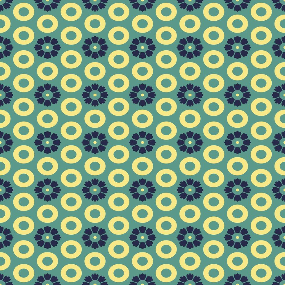abstract seamless pattern geometric donut shape and flower with winter color vector