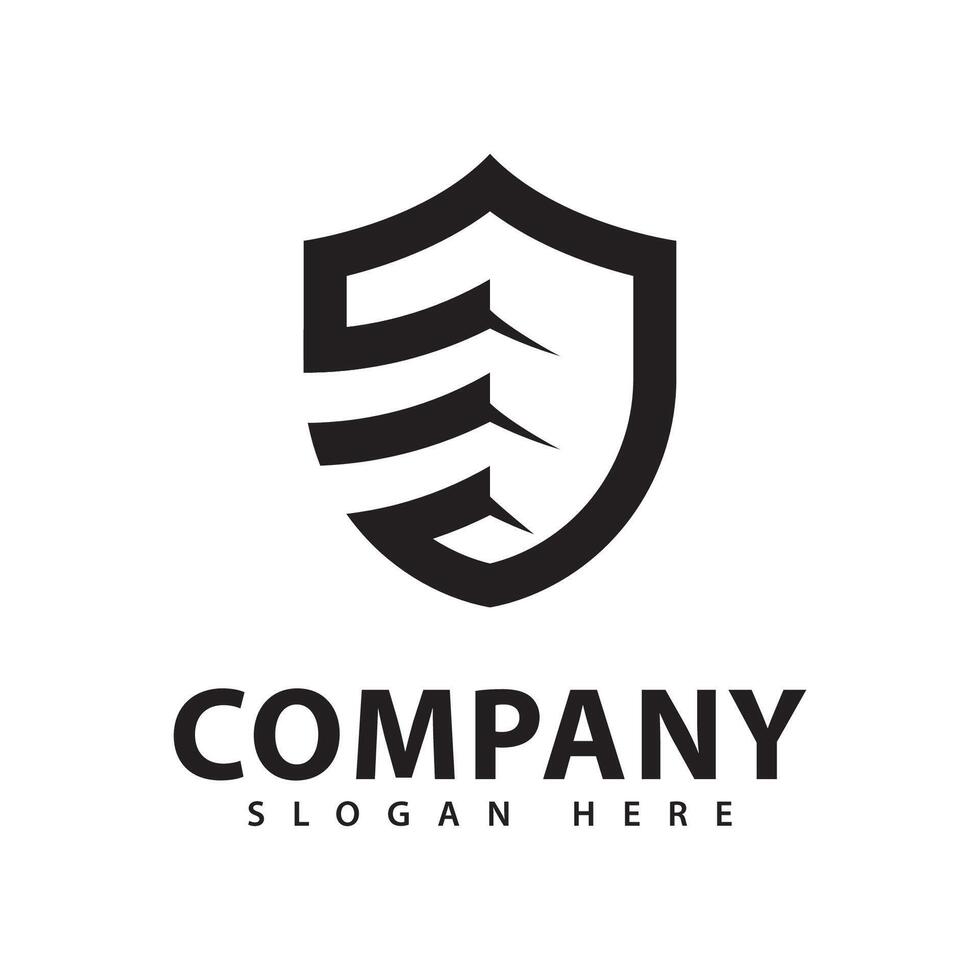 Simple Modern Shield Logo Template Illustration Design vector