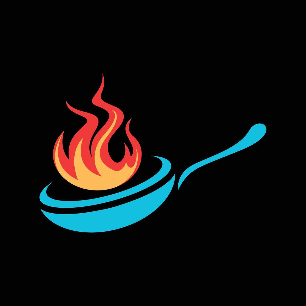 Yellow Abstract Cooking Fire Free Logo. vector