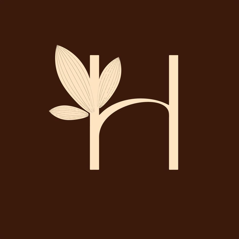 Brown Simple Henna Art Business Logo. vector