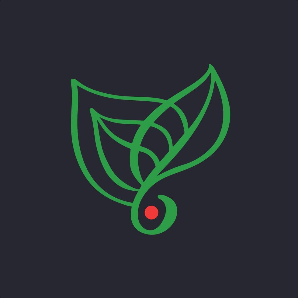 Green Modern Leaf Green Eco Community Logo. vector