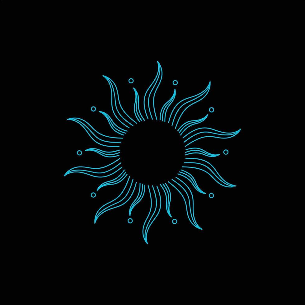 Blue and Black Gothic Illustrative Tattoo Studio Logo. vector