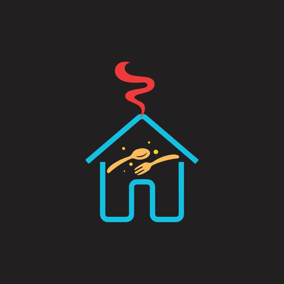 Pest yellow red minimalist catering logo. vector
