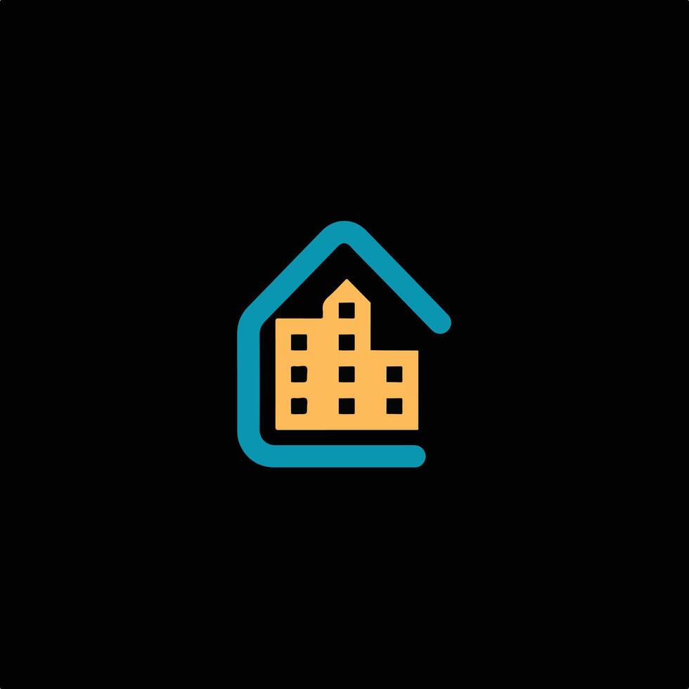 Yellow and pest modern property brand logo. vector