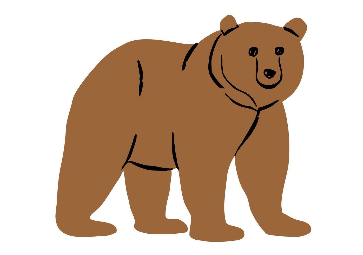 Cartoon Brown Bear Animal Illustration and Icon Isolated on White Background vector