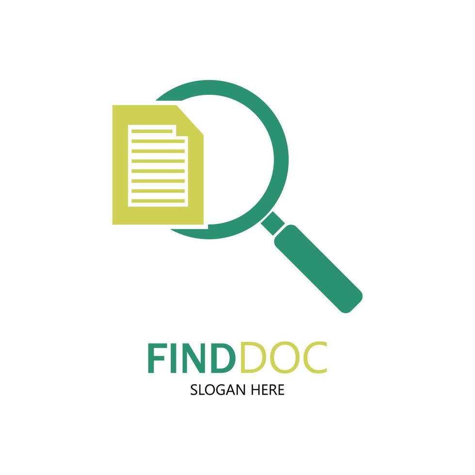 Find document logo template. Suitable for business, web, file, administration and accounting vector