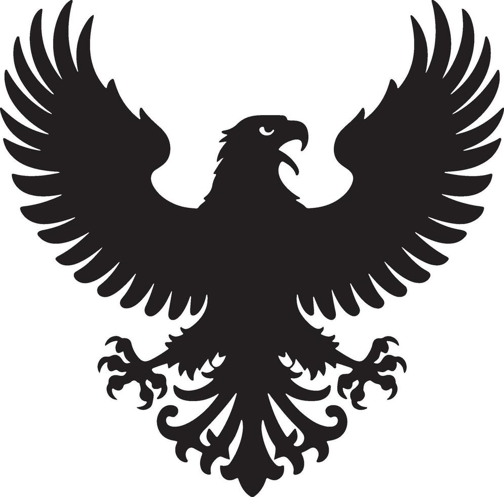 Majestic eagle silhouette illustration vector