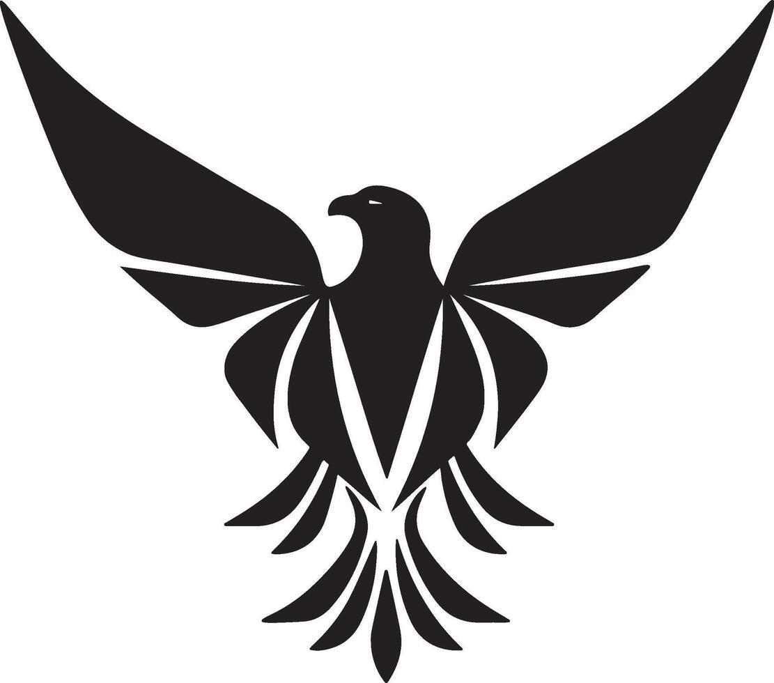 Mythical phoenix silhouette illustration vector