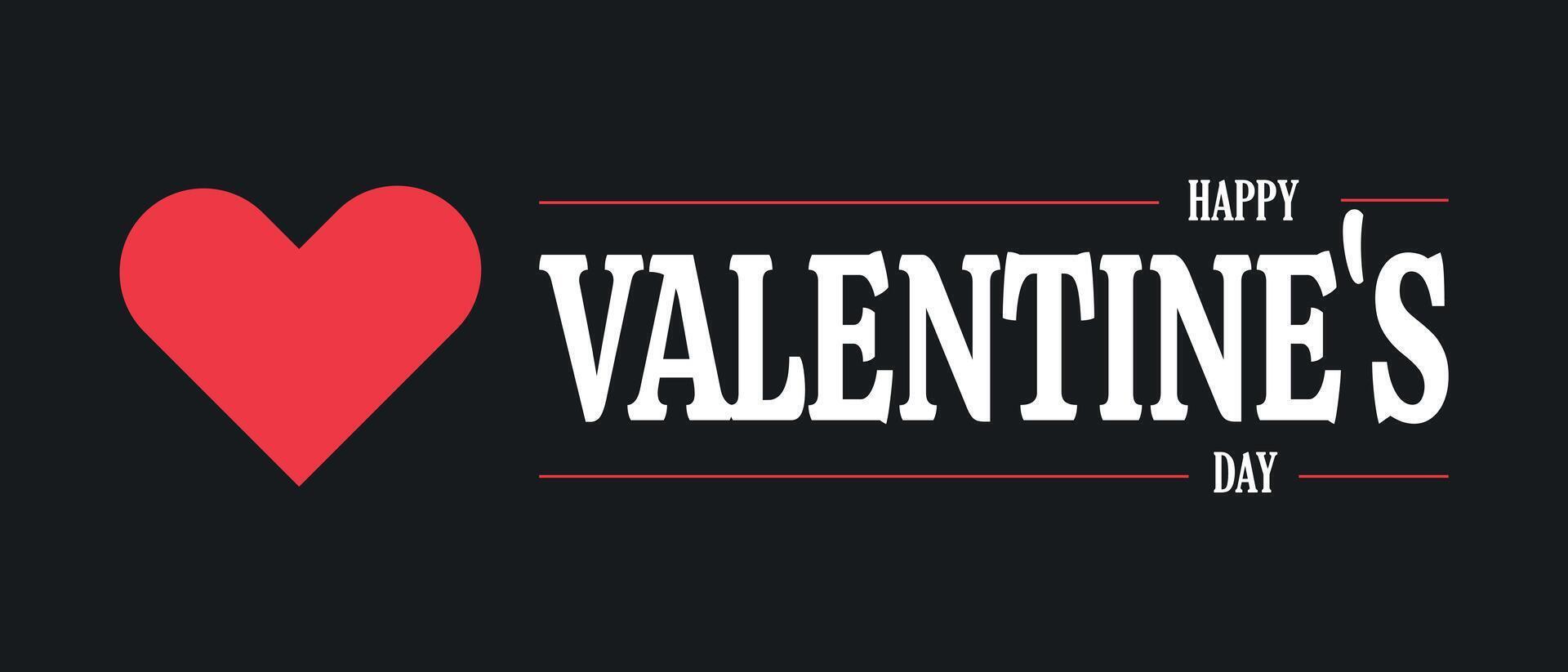 Valentine's day banner with pink and red hearts and handwritten text on light pink background for celebration vector
