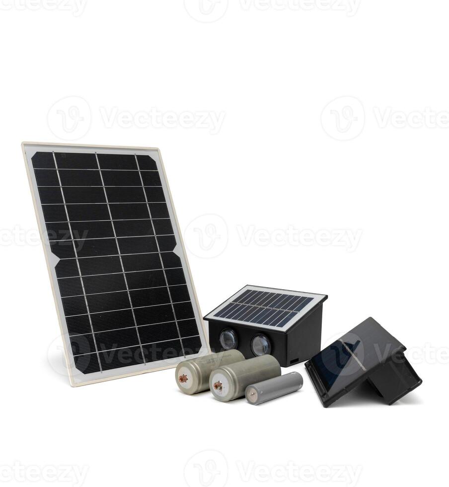 Solar panel kit with battery for clean and energy-saving power systems photo