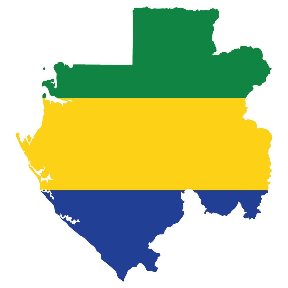 Gabon map with Gabon flag vector