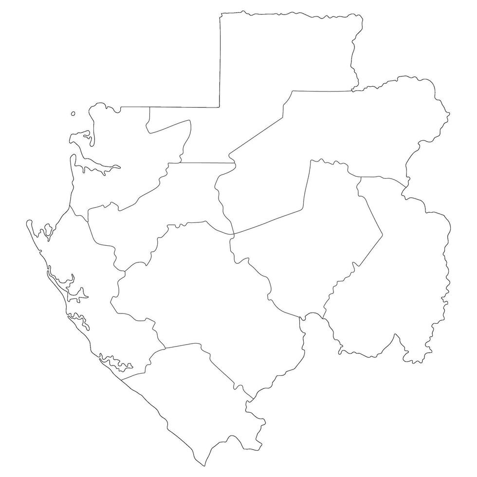 Gabon map. Map of Gabon in administrative provinces in white color vector