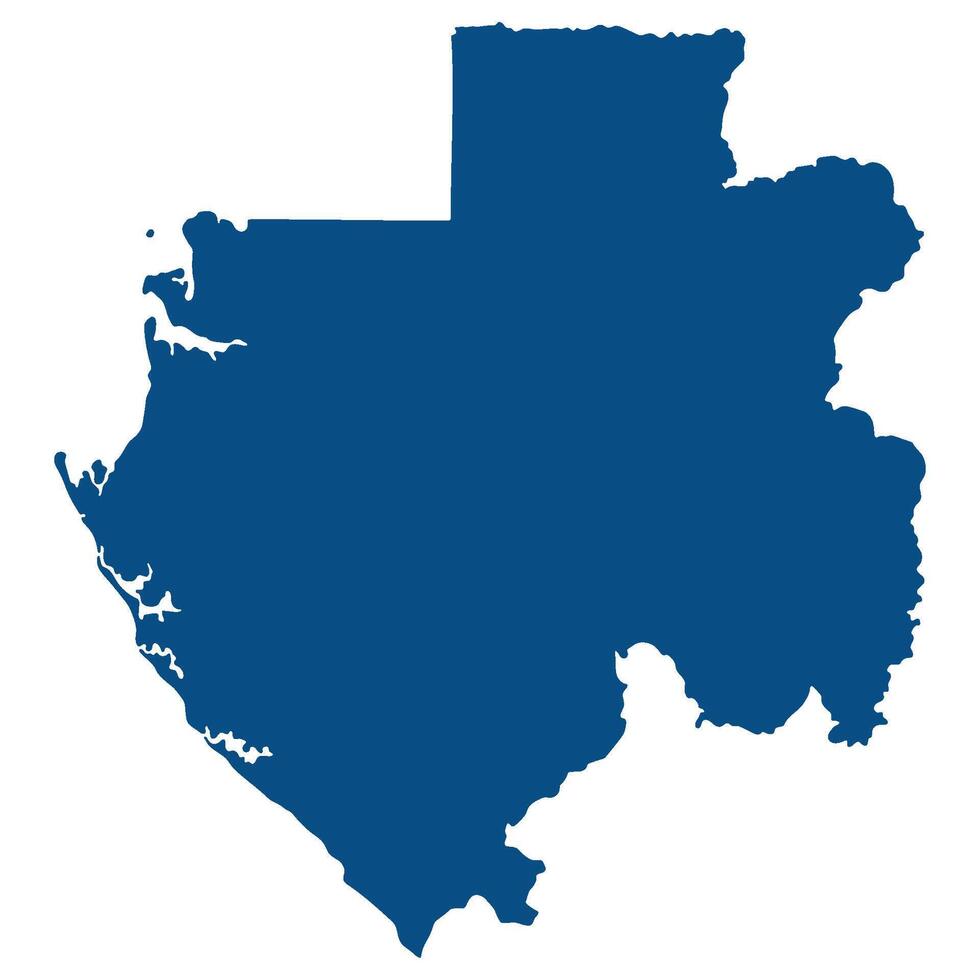 Gabon map. Map of Gabon in blue color vector