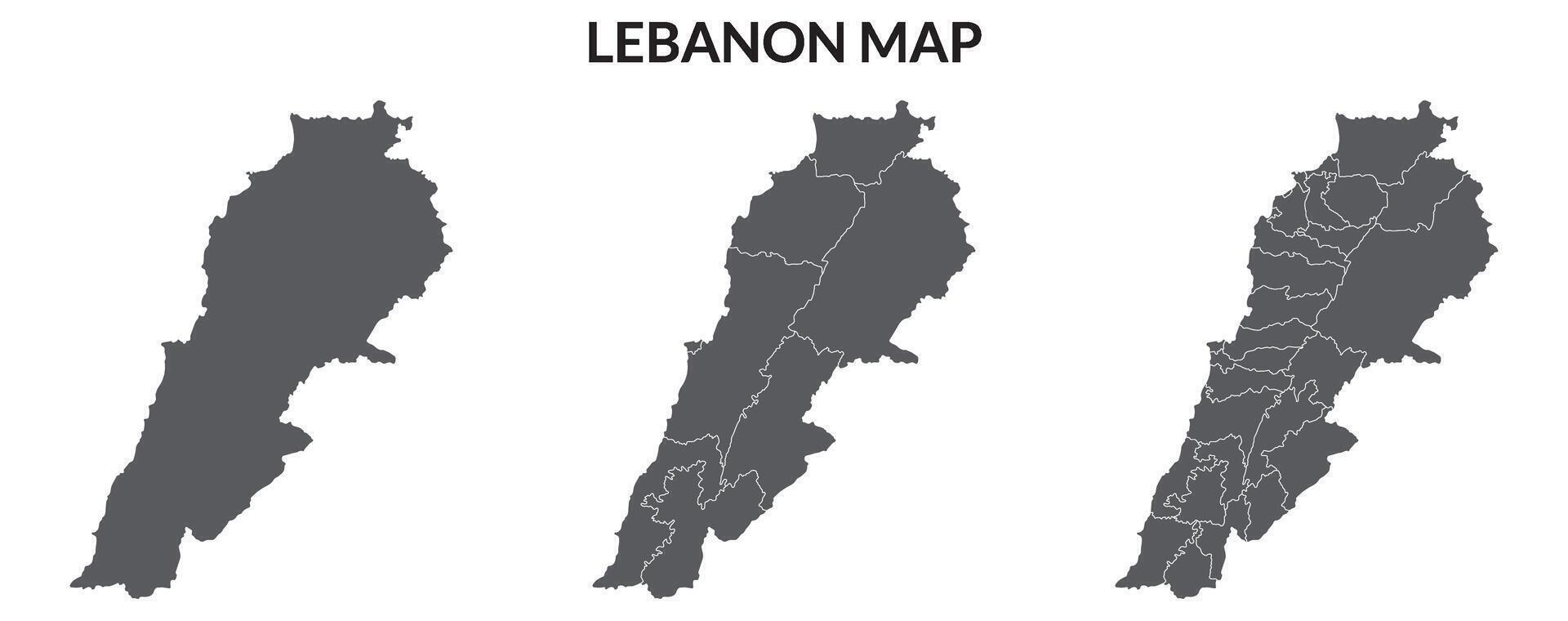 Lebanon map. Map of Lebanon in grey set vector