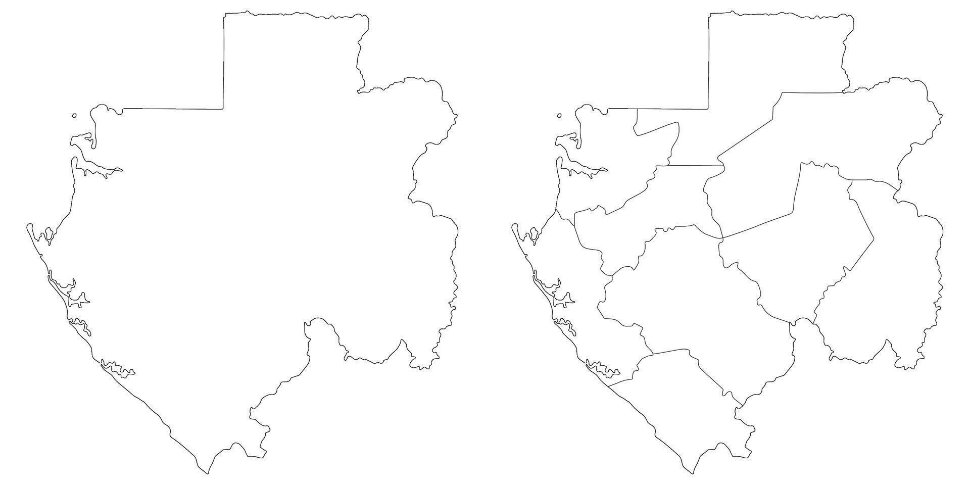 Gabon map. Map of Gabon in white set vector