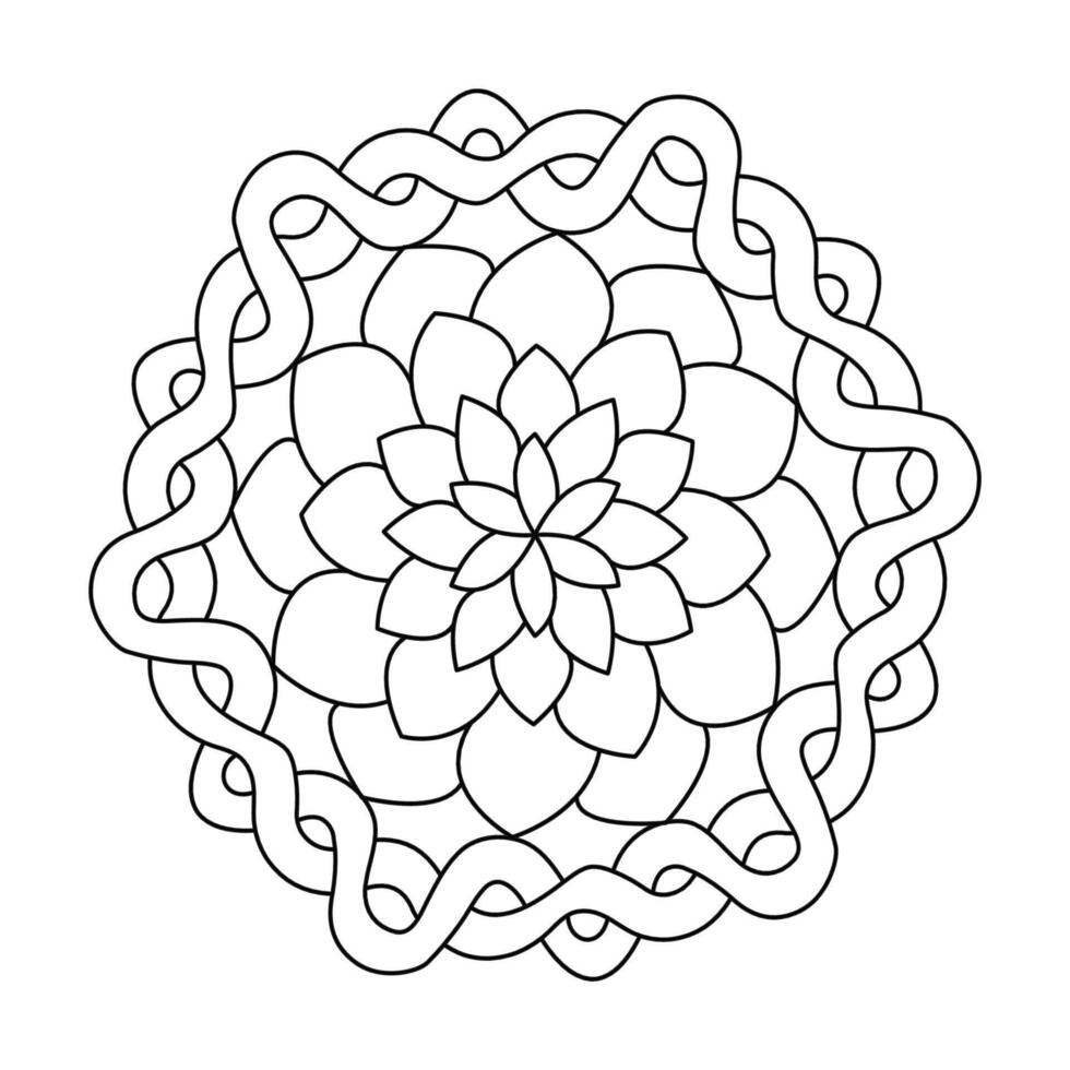 Mandala Sacred Circularity coloring book page vector