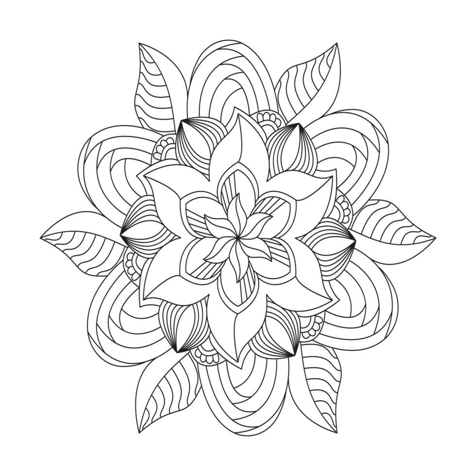 Seraphic Circles mandala coloring book page vector