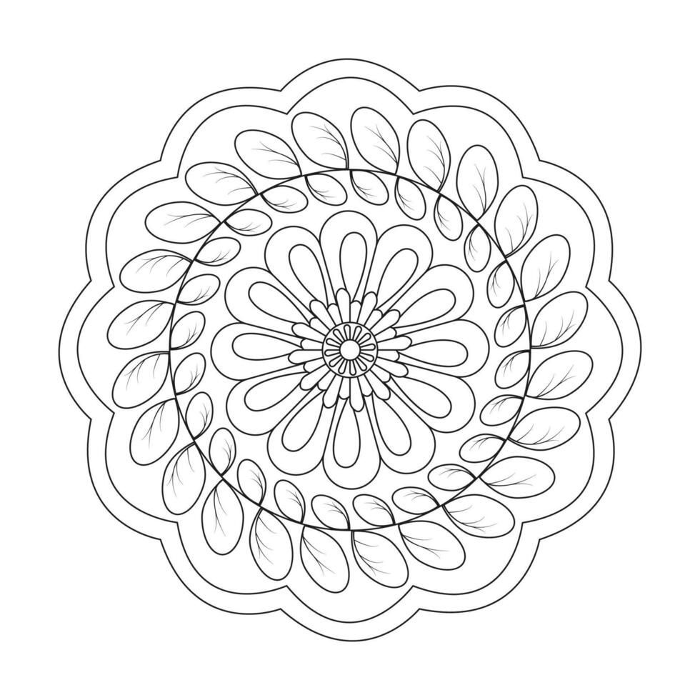 Mandala Sacred Geometry coloring book page vector