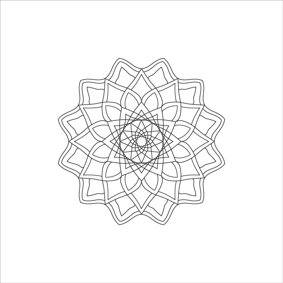 This simple mandala design for coloring book page vector