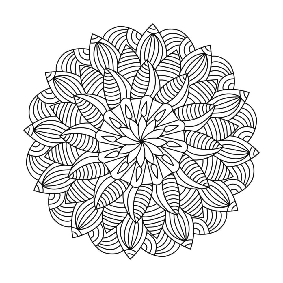 Mandala scape coloring book page vector