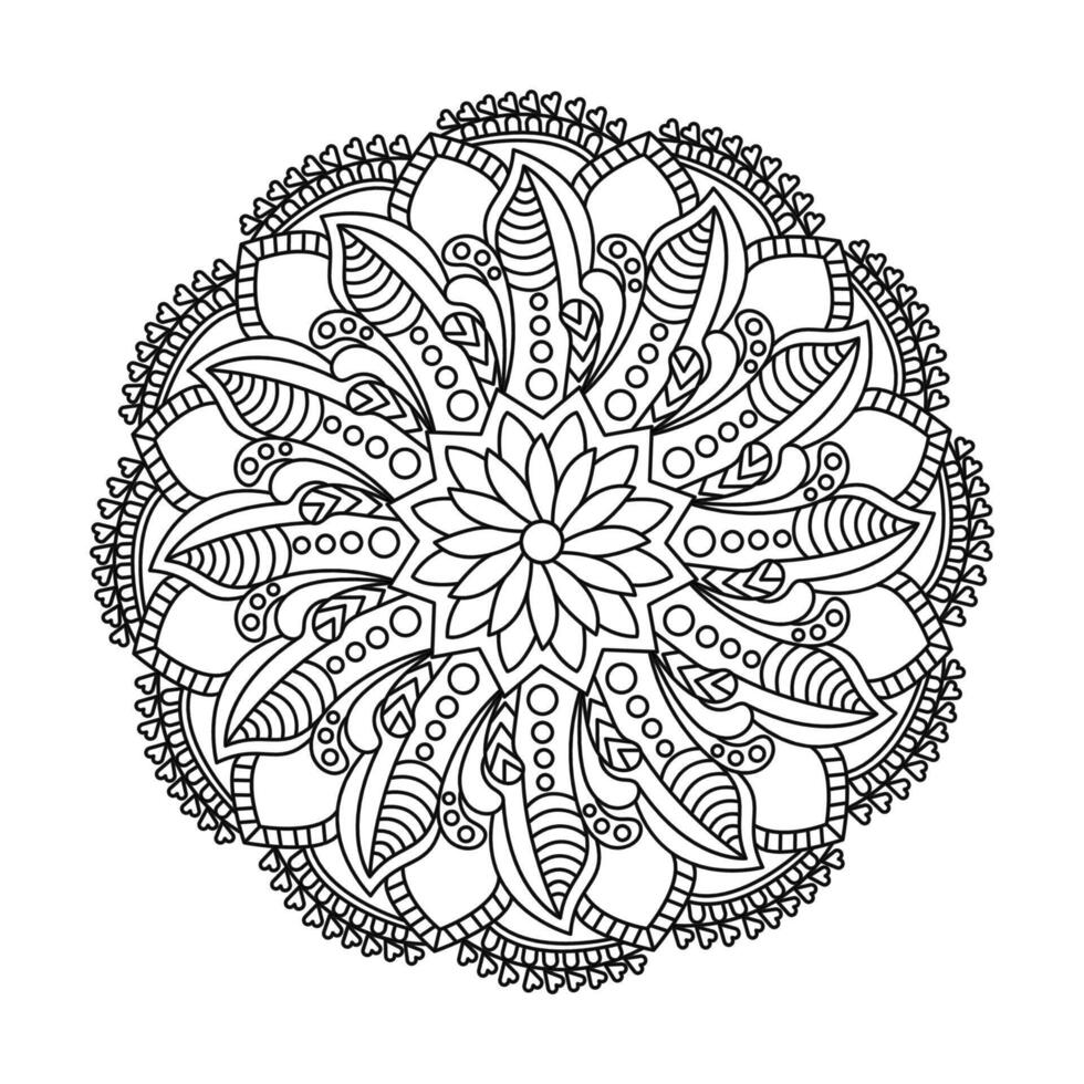 Universal Serenity Mandala coloring book page vector