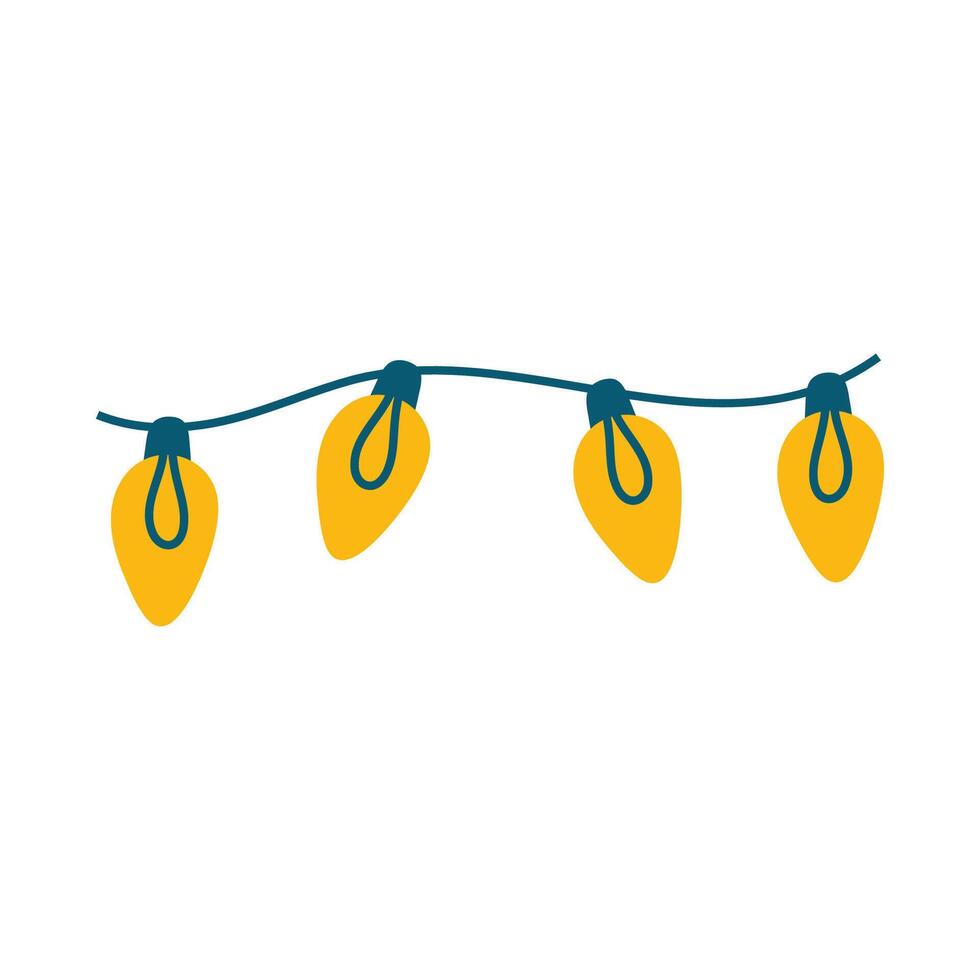 Garland. Cute simple Christmas design element. Festive flat clipart vector