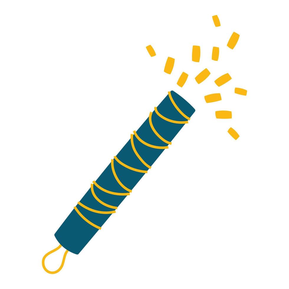 Confetti party poppers. Cute simple Christmas design element. Festive flat clipart vector