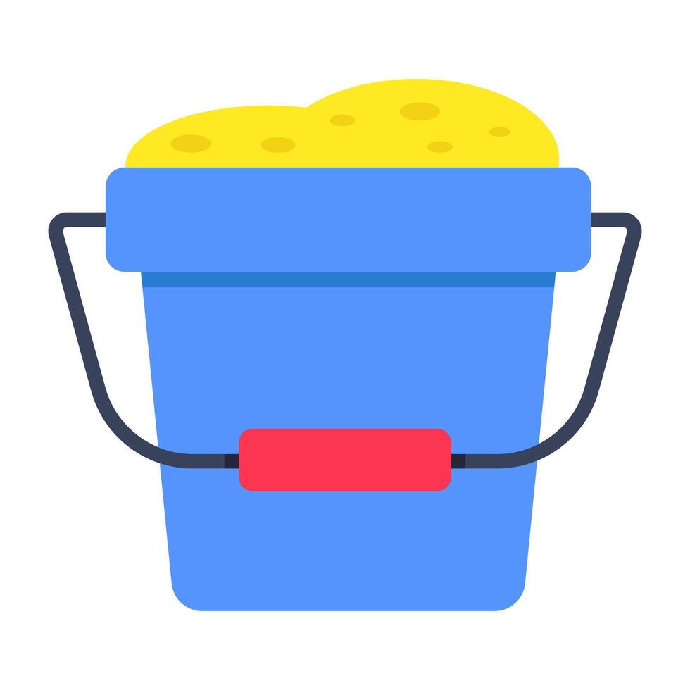 Mud and basket denoting concept of mud pail vector