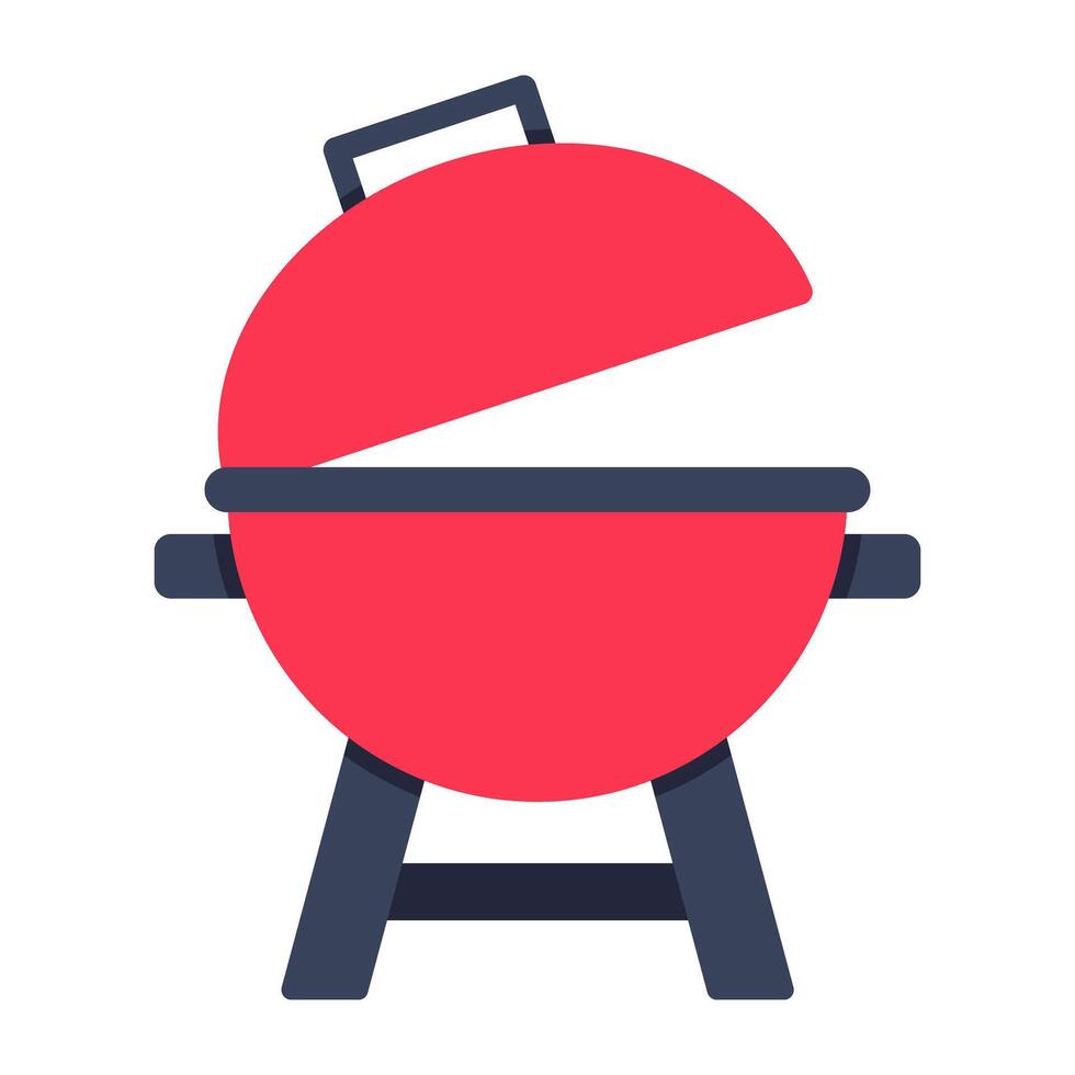 A flat design icon of bbq stove vector