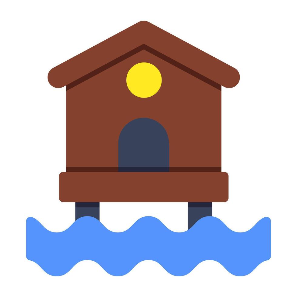 A beautiful design icon of beach home vector