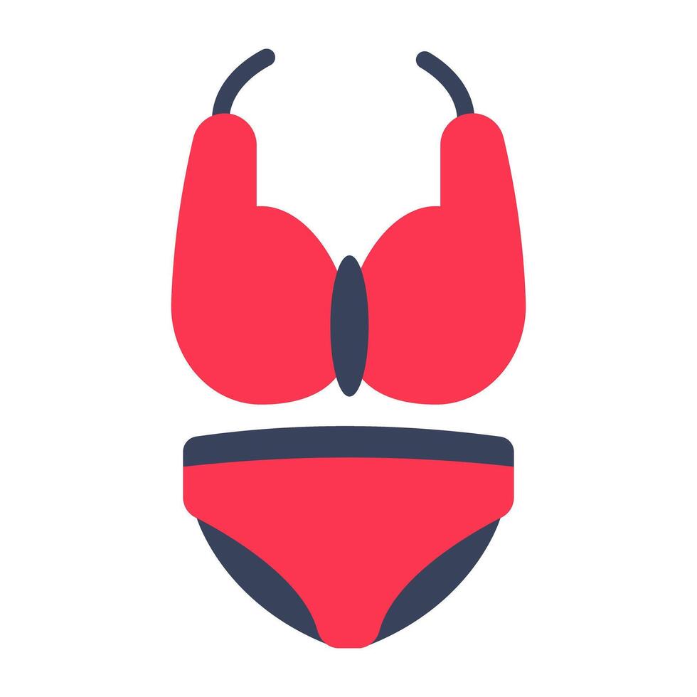 Bra with pentie, icon of ladies undergarments vector