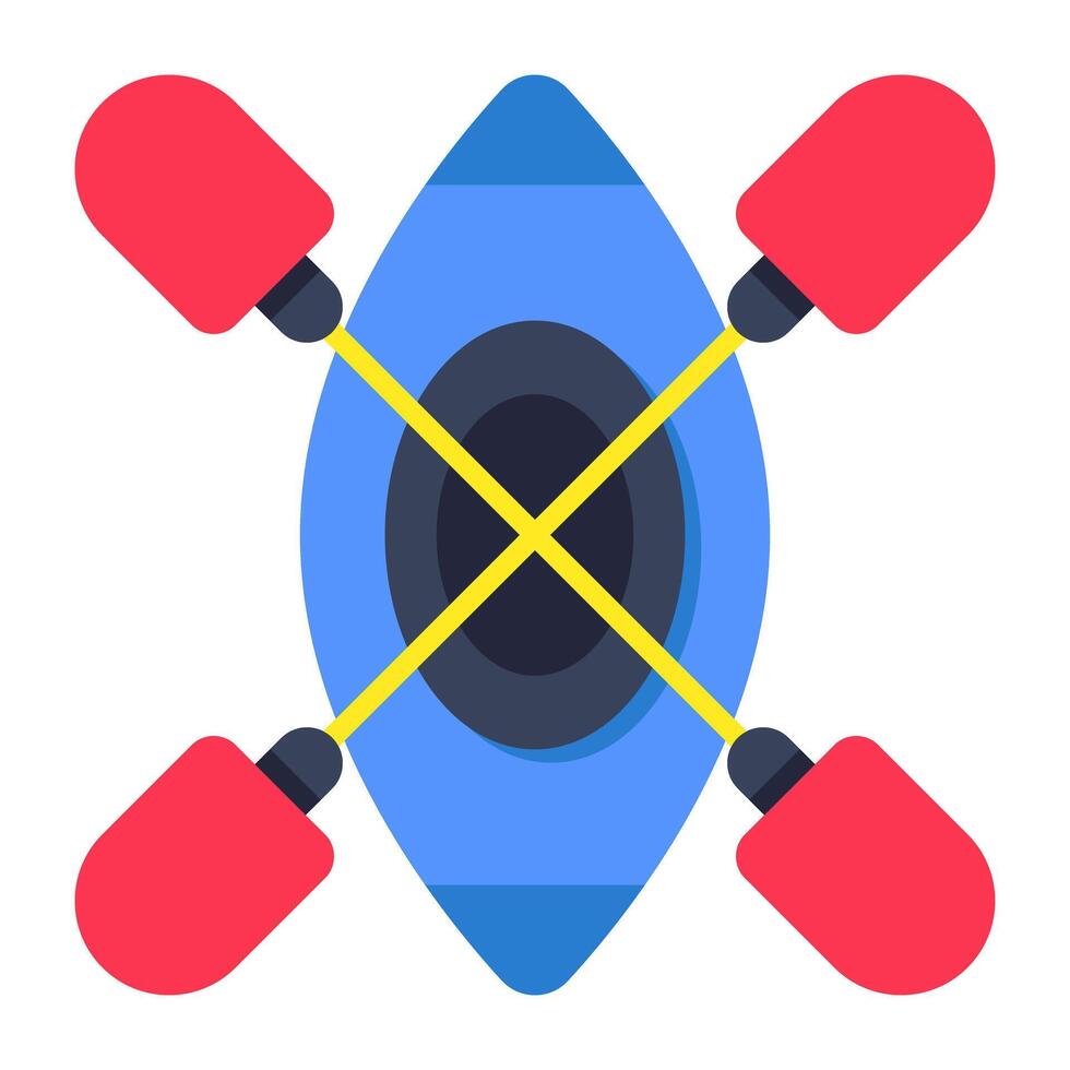 Flat design icon of canoe vector