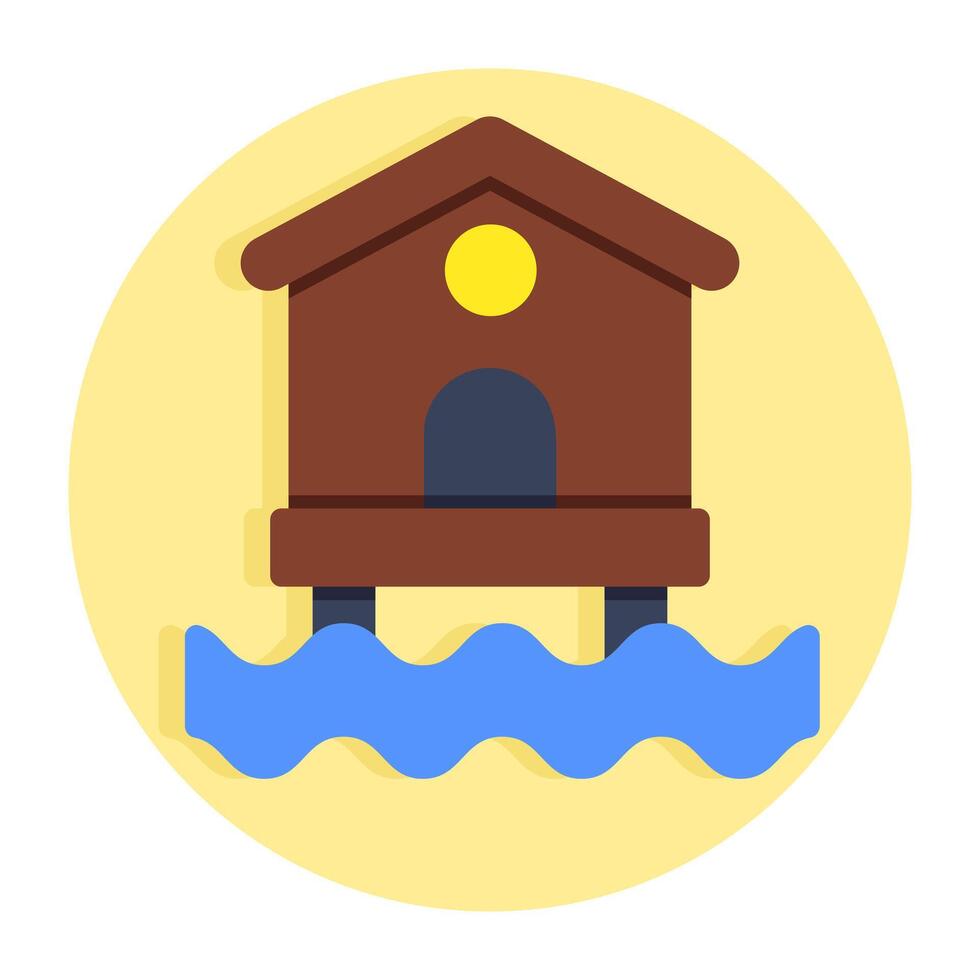 A beautiful design icon of beach home vector