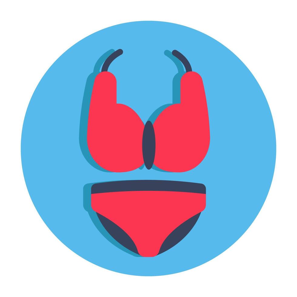 Bra with pentie, icon of ladies undergarments vector
