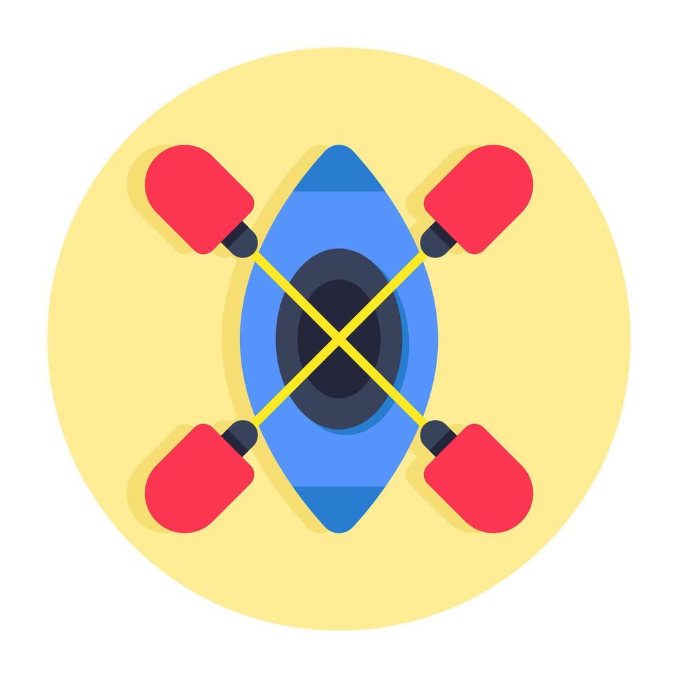 Flat design icon of canoe vector