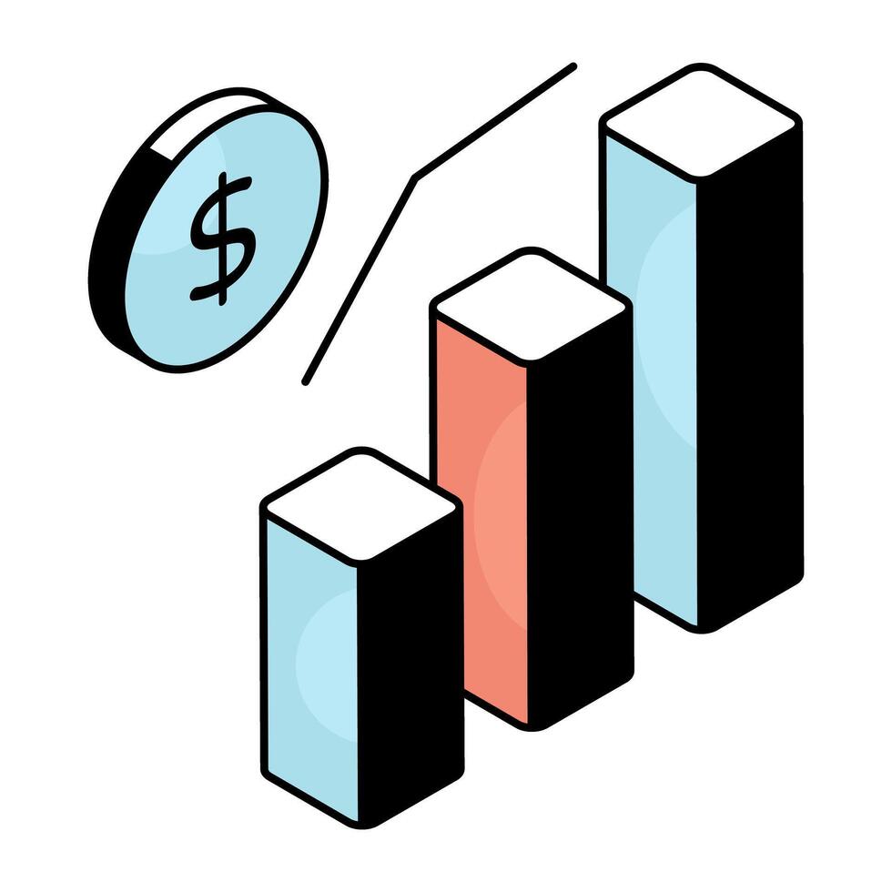 Premium design icon of financial graph vector