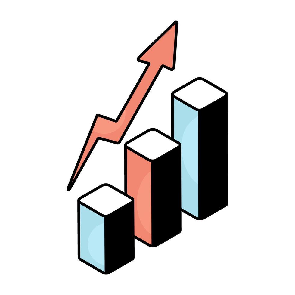 Premium design icon of financial graph vector