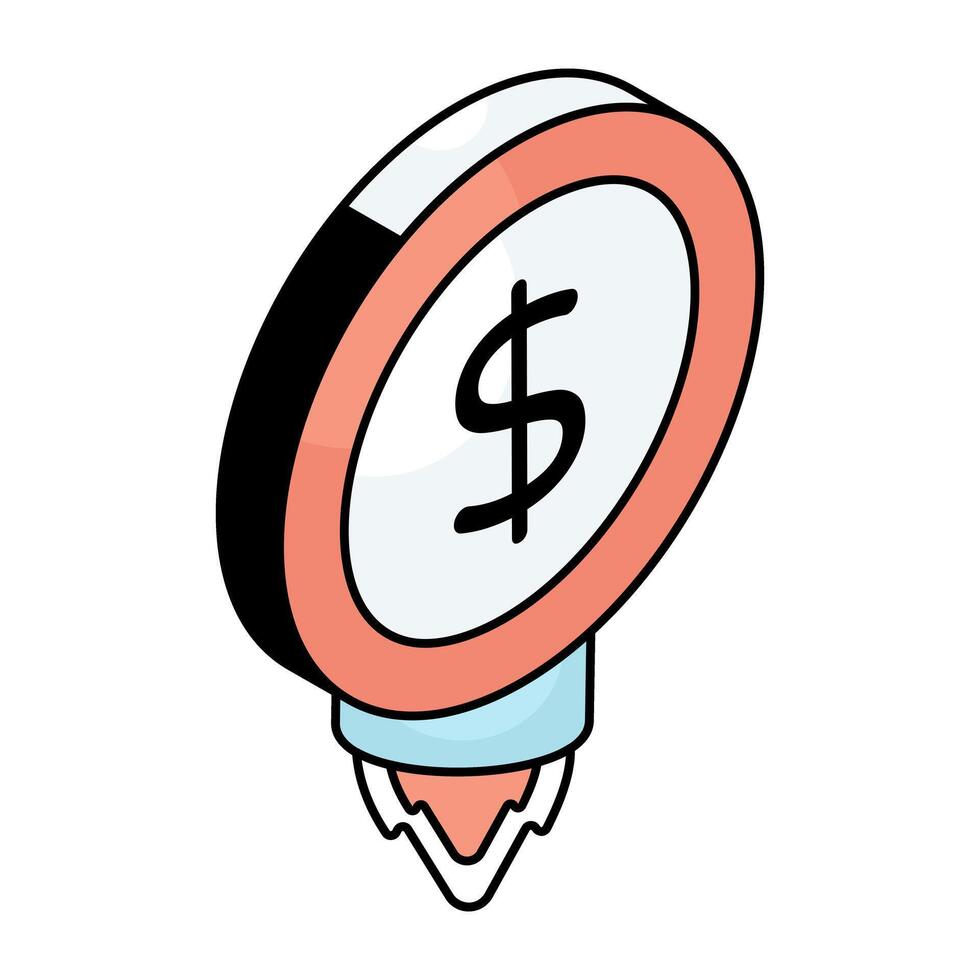 A flat design icon of financial startup vector