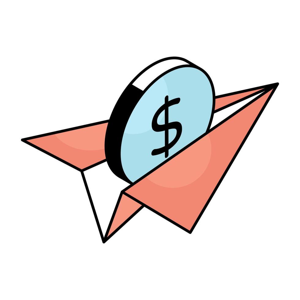 A colored design icon of financial message vector