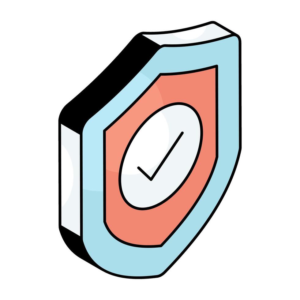 A colored design icon of shield vector