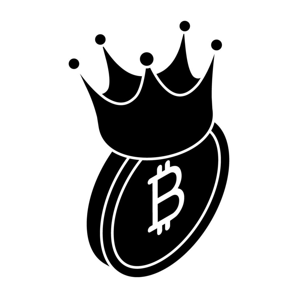 Perfect design icon of Bitcoin crown vector