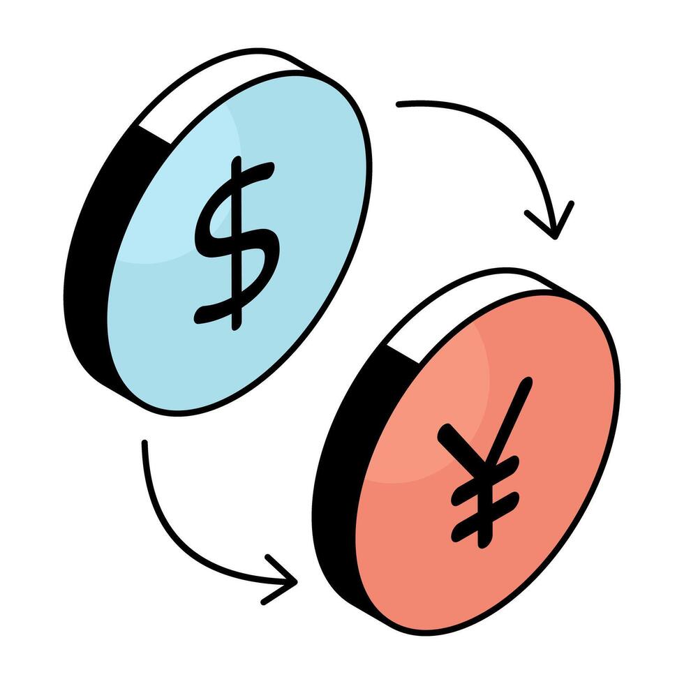 A beautiful design icon of currency exchange vector