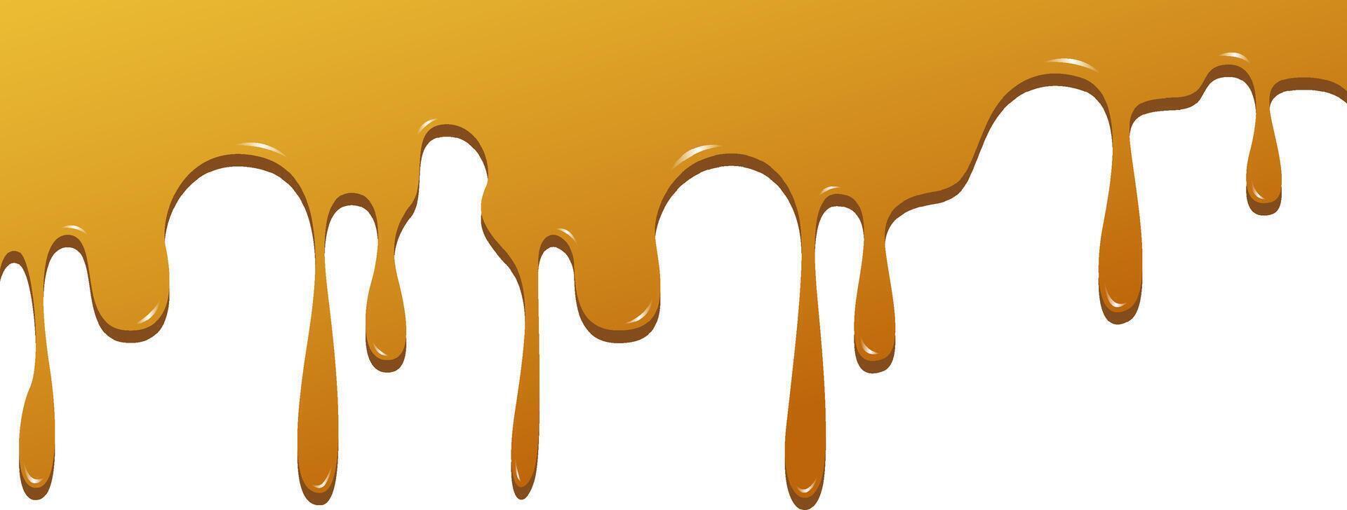 A golden syrup dripping on a white background vector